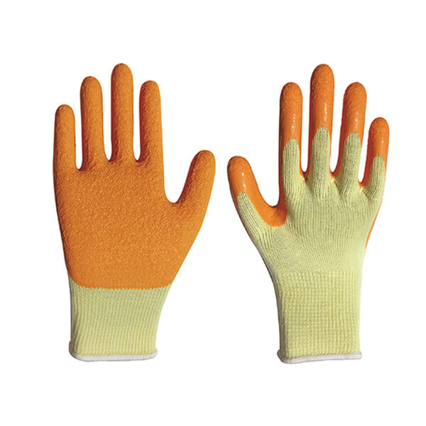 10 Gauge 5 Yarn (21S) Polyester/Cotton Liner Crinkle Latex Coated Work Glove  (HG-L101) - Everprogloves