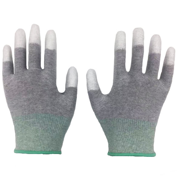 Static - Anti PU Finger Dipped (PU104) Fiber Carbon Work Shell Everpro Coated With Glove ESD Gloves