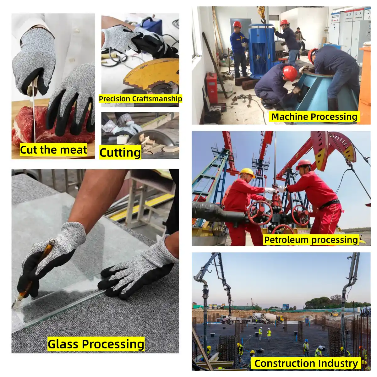 18 Gauge HPPE Sandy Nitrile Gloves-application