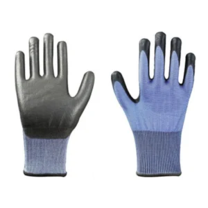 18G A5 Cut Resistant PU Palm-Coated Gloves-Blue & Black