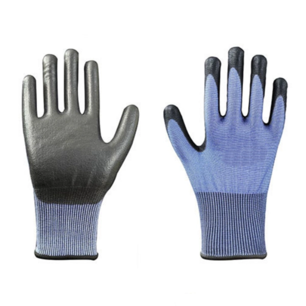 18G A5 Cut Resistant PU Palm-Coated Gloves-Blue & Black