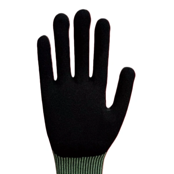 A6 Cut-Resistant Gloves - 13 Gauge Nitrile Sandy Coating, Extended Cuff-palm