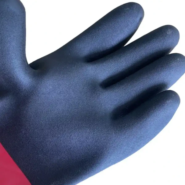 PVC Impact Resistant Gloves with Long Cuff - Anti-Cut & Chemical Protection-palm play