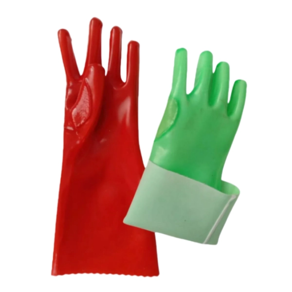 PVC-coated Chemical-Resistant Gloves for Oil, Acid, and Alkali(PVC109)-red green