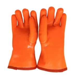 Cold Resistant Rough Finishing PVC Winter Gloves(PVC116)-front