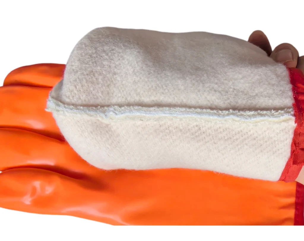 Cold Resistant Rough Finishing PVC Winter Gloves(PVC116)-liner