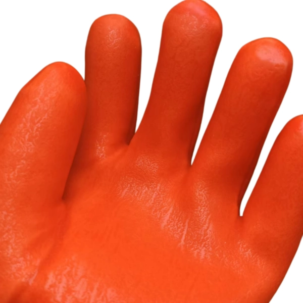 Cold Resistant Rough Finishing PVC Winter Gloves(PVC116)-palm