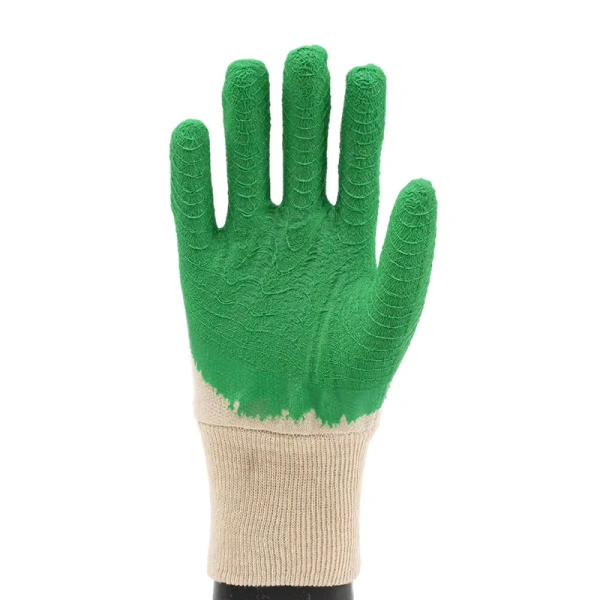 Cotton Interlock Rough Crinkle Latex Coated Gloves-FRONT