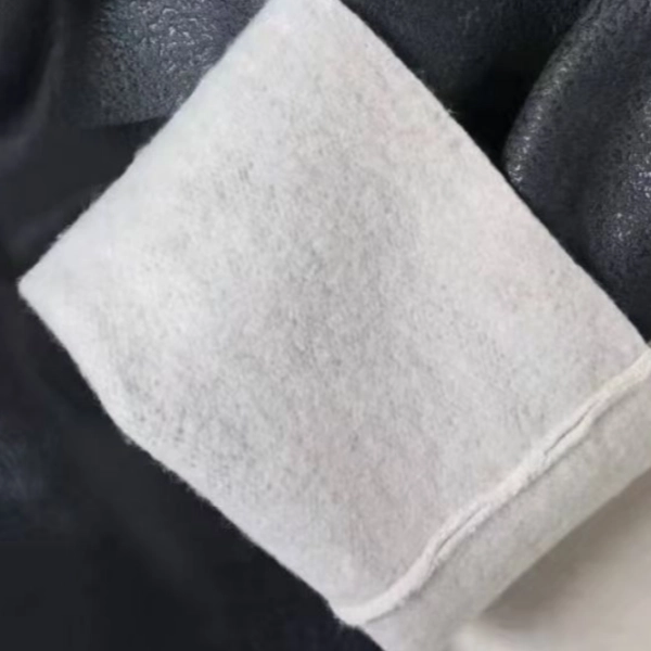Fleece-Lined Smooth Finish Black PVC Gloves (PVC118)-Fleece-Lined