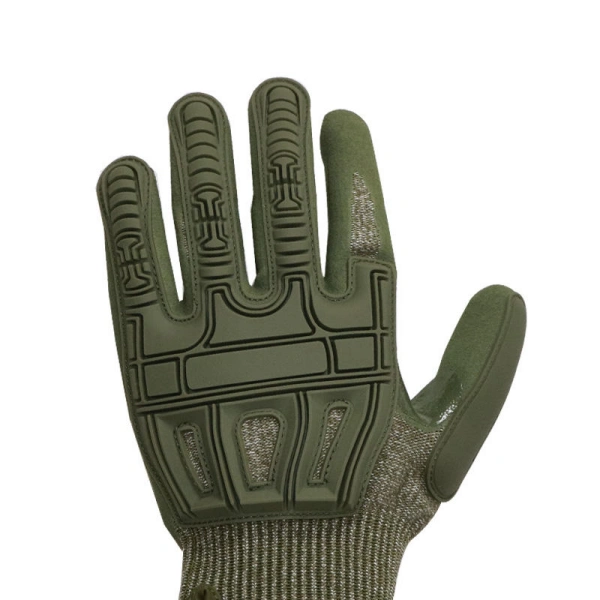 Green TPR Impact Gloves with Level 5 Cut Resistance-back
