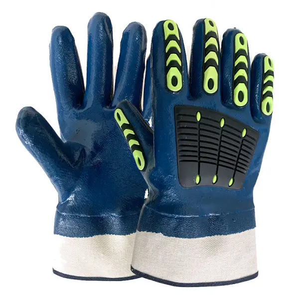 Heavy Duty Oil-resistant Nitrile Coated TPR Impact Gloves (TPR-1801)