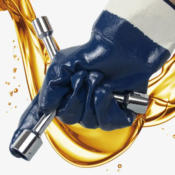 Heavy Duty Oil-resistant Nitrile Coated TPR Impact Gloves (TPR-1801)application