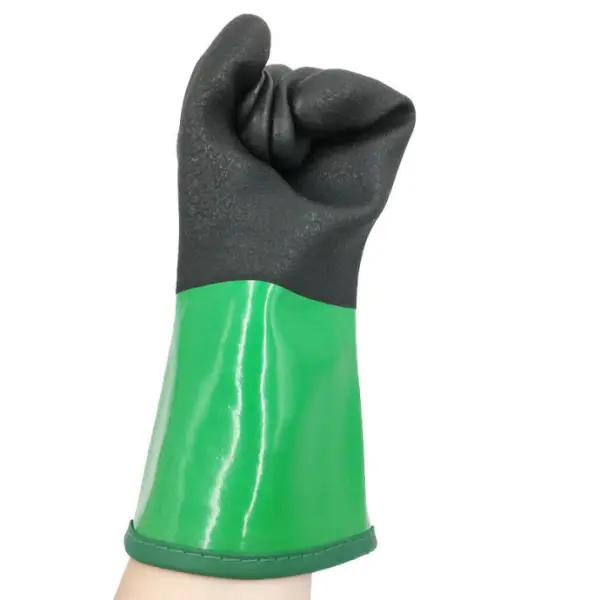 Non-Slip Chemical Cut Resistant PVC Dipped Gloves (PVC116)-Wearable Display