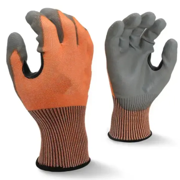 Orange HPPE PU Coated Cut Resistant Gloves with NBR Reinforcement (PU111)