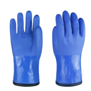 Waterproof Insulated Blue PVC Gloves-blue