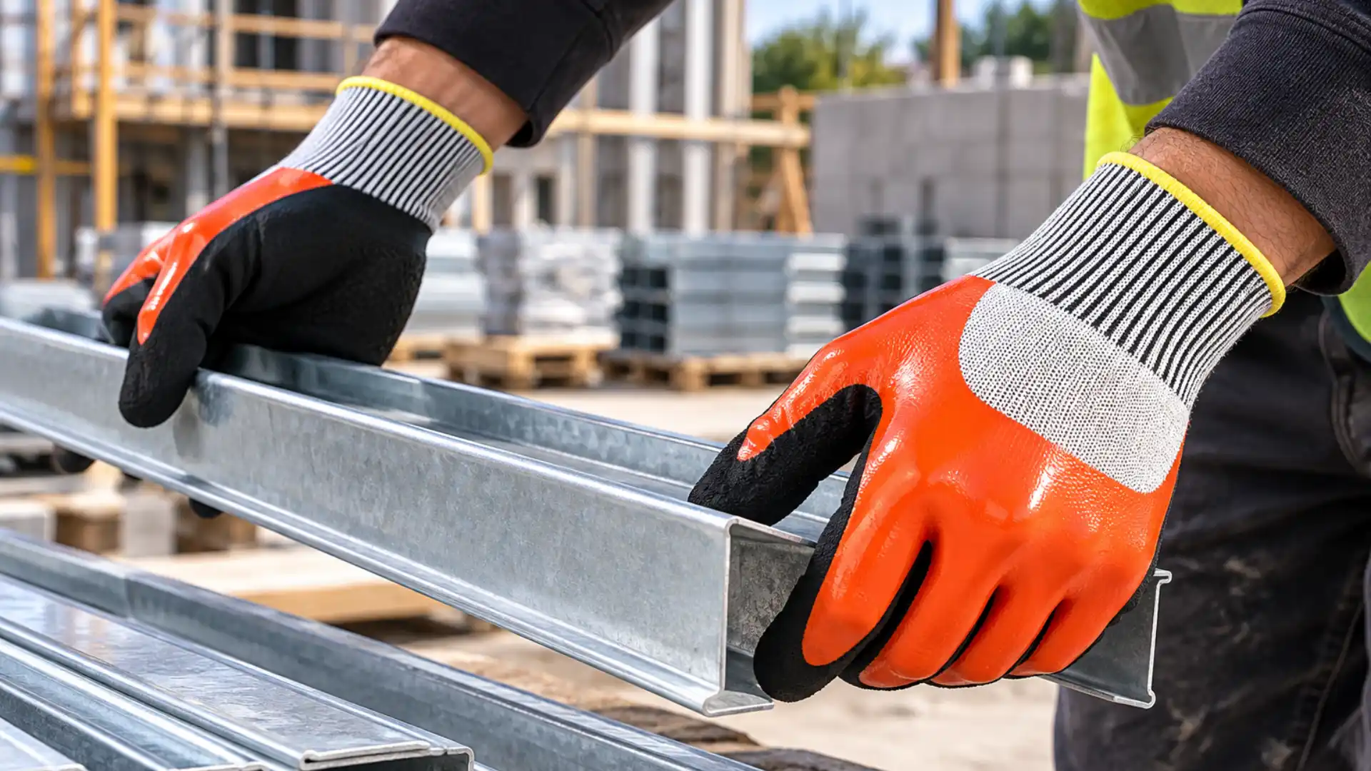 13-Gauge ANSI A4 Double-Coated Nitrile Cut-Resistant Gloves (CUT-402)-use cases in factory