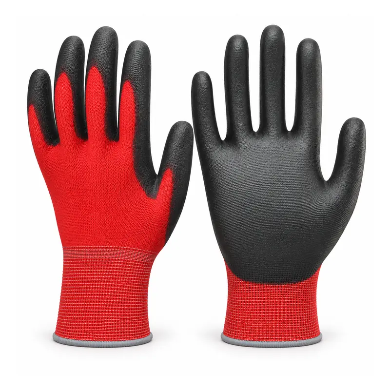 Red Nylon PU-Coated Precision Work Gloves pu202-main