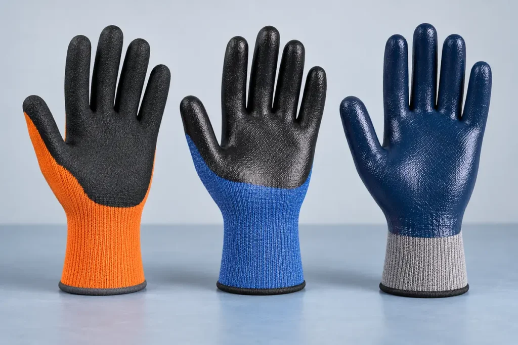 How to Choose Work Gloves for Oily Environments nitrile-coating-coverage-options