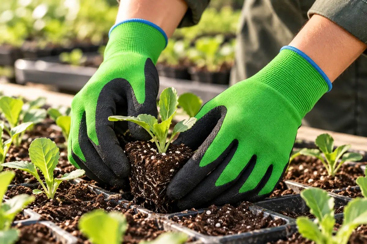 Latex Gardening Gloves, Bamboo Liner PT-L1601-bamboo-gardening-seedling-transplant