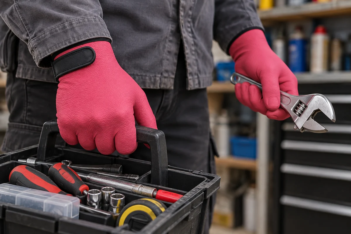 15-Gauge Nylon-Spandex Fully Dipped Foam Nitrile Gloves (PT-N202)-tool handling